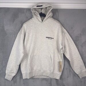 Essentials Fear Of God Light Oatmeal Hoodie Size Medium Half-size Oversized NWT